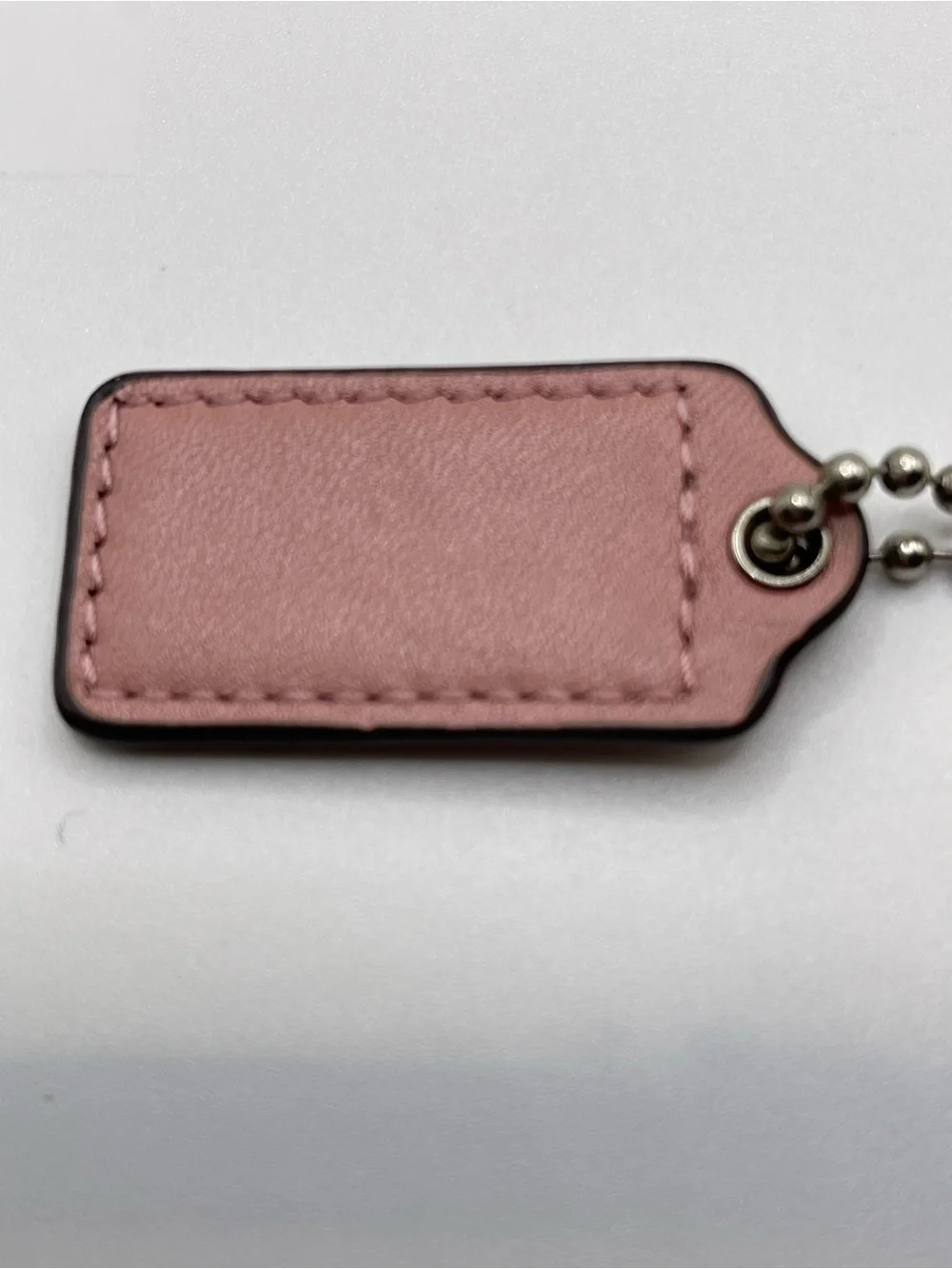 Coach Iridescent Blush Pink Leather Hang Tag Key Fob